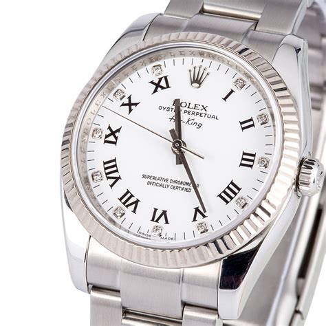 rolex air king white|Rolex Air-King price guide.